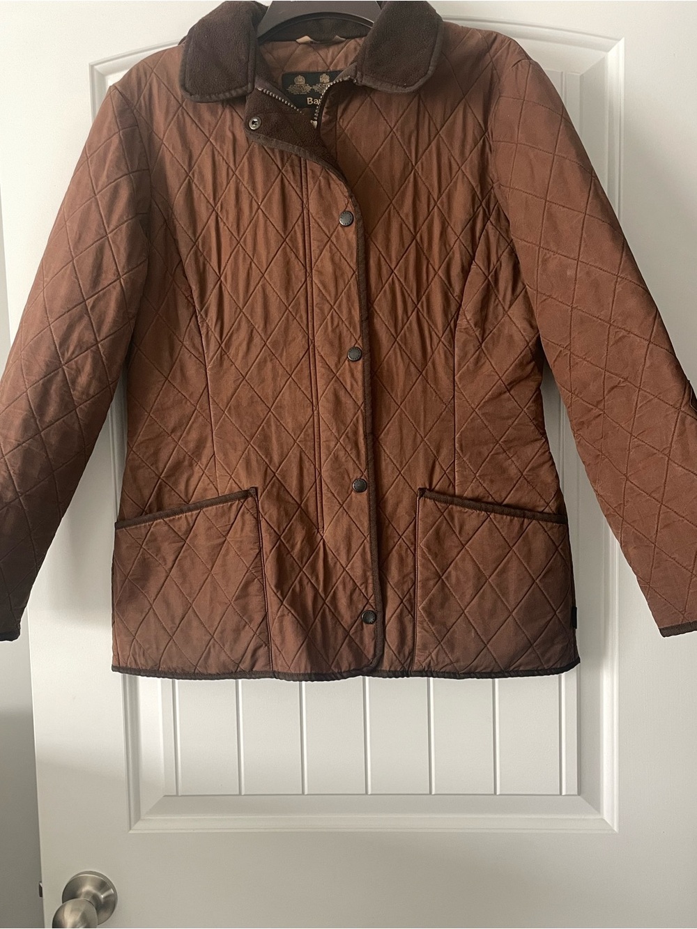 Barbour Quilted Brown Jacket with Fleece Collar